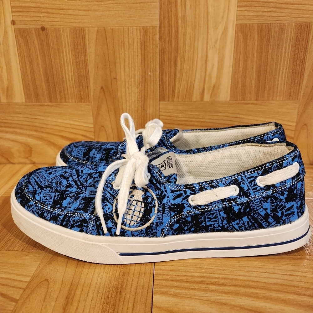 RARE Grenada Skateboard Canvas Shoes Blue/White Men's Size 10